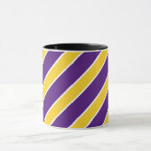 金ゴールドまたは紫色、白いバンドは、傾けられて縞で飾りましたり、曲がりました マグカップ (中央)