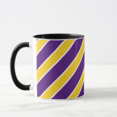 金ゴールドまたは紫色、白いバンドは、傾けられて縞で飾りましたり、曲がりました マグカップ (左)