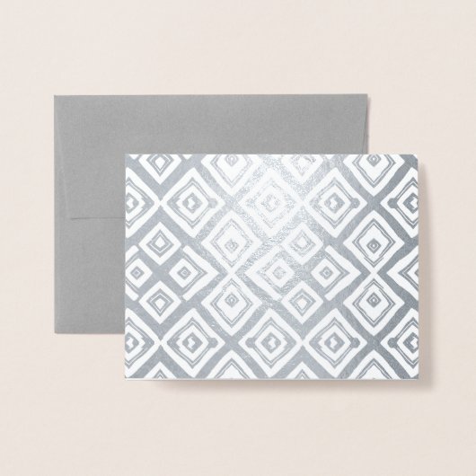 金ゴールドまたは銀のモダン抽象芸術のランダム二乗 箔カード (封筒付き正面)