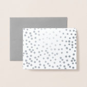 金ゴールドまたは銀モダン抽象芸術のランダムドットパターン 箔カード (封筒付き正面)
