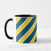 金ゴールドまたは青、白いバンドは、傾けられて縞で飾りましたり、曲がりました マグカップ (左)