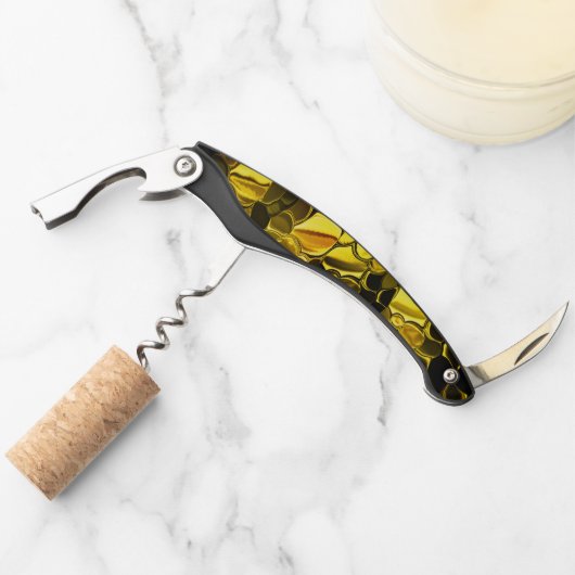 金ゴールドまたは黄色の半円 ソムリエナイフ (正面)