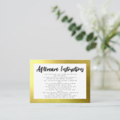 金ゴールドまつげエクステンションアフターケア 名刺 (スタンド正面)