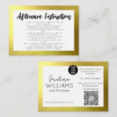 金ゴールドまつげエクステンションアフターケア 名刺 (正面/裏面)