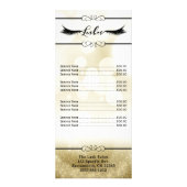 金ゴールドまつげエクステンション美しいサロン価格 ラックカード (裏面)