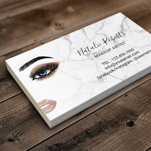 金ゴールドまつげ化粧アーティスト大理石美しいサロン 名刺
