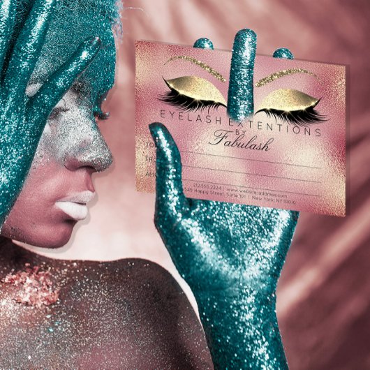 金ゴールドまつげ拡張機能メイクアップ証明書ギフトピンク