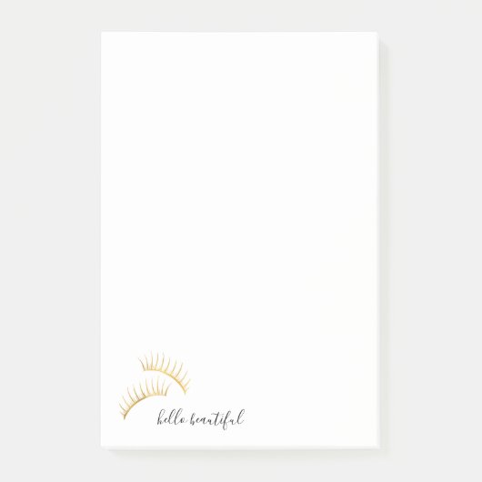 金ゴールドまつ毛こんにちは美しい ポストイット (正面)