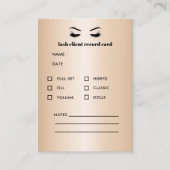 金ゴールドまつ毛拡張クライアントの相談 名刺 (正面)