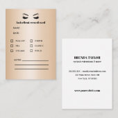 金ゴールドまつ毛拡張クライアントの相談 名刺 (正面/裏面)