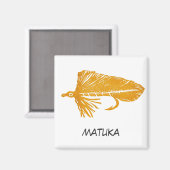 「金ゴールドまるか」フライフィッシングアートマグネット マグネット (正面/裏面)