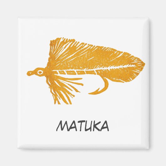 「金ゴールドまるか」フライフィッシングアートマグネット マグネット (正面)