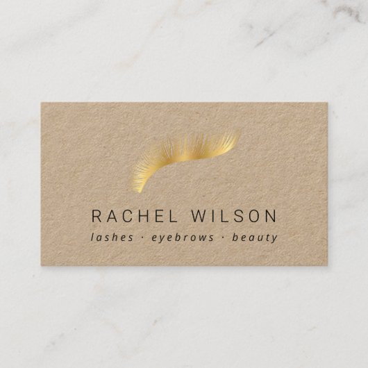 金ゴールドま素朴つげクラフト化粧 名刺 (正面)