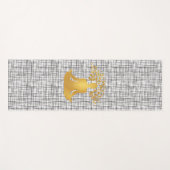 金ゴールドめい想の木の枝を持つ男 ヨガマット (正面(横))