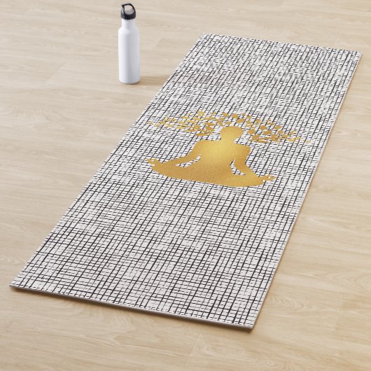 金ゴールドめい想の木の枝を持つ男 ヨガマット (インサイチュ)