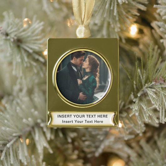 金ゴールドめっきされたバナーオーナメントカスタムと文字P ゴールドプレートバナーオーナメント (ツリー)