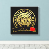 金ゴールドめっきブラジル柔術ブラックベルト キャンバスプリント (インサイチュ (ウッドフロア))
