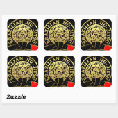 金ゴールドめっきブラジル柔術ブラックベルト スクエアシール (シート)