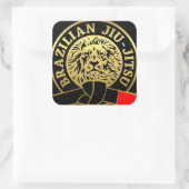 金ゴールドめっきブラジル柔術ブラックベルト スクエアシール (バッグ)