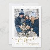 金ゴールドめでたいクリスマスの写真 シーズンカード (正面)