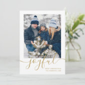 金ゴールドめでたいクリスマスの写真 シーズンカード (スタンド正面)