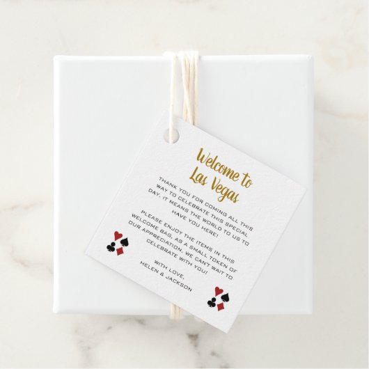 金ゴールドようこそラスベガスウェルカムバスケット結婚ズ フェイバータグ (インサイチュ)