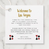 金ゴールドようこそラスベガスウェルカムバスケット結婚ズ フェイバータグ (正面)