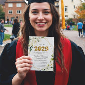 金ゴールドよくはしゃぐバルーンレタリング2025卒業 招待状