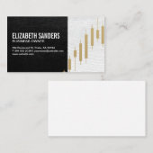 金ゴールドろうそく立てのロゴ 名刺 (正面/裏面)