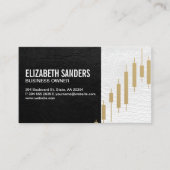 金ゴールドろうそく立てのロゴ 名刺 (正面)