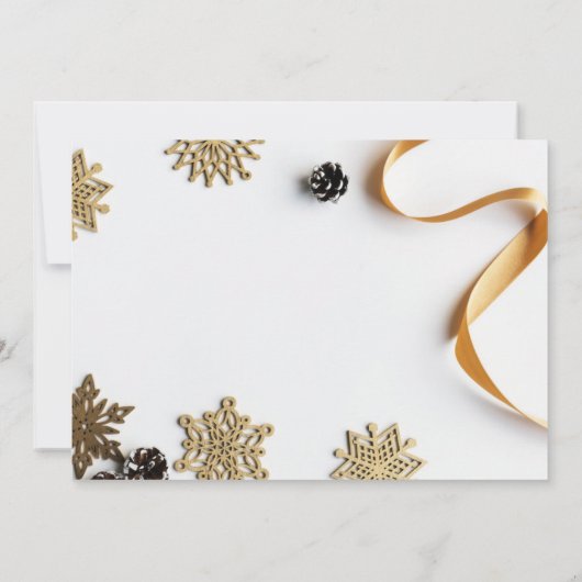 金ゴールドをテーマにしたクエレガントリスマスディナー 招待状 (裏面)