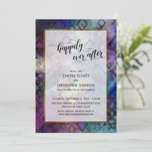 金ゴールドを使用しカラフルて抽象芸術を楽しく 招待状 (スタンド正面)