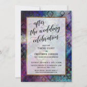 金ゴールドを使用し結婚たお祝い抽象芸術の後 招待状 (正面)