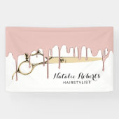 金ゴールドを滴らせる美容師のばら色の金ゴールドはサロンを切ります 横断幕 (横)