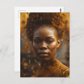 金ゴールドを着たミツバチの女 ポストカード (正面/裏面)