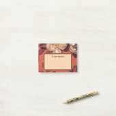 金ゴールドを金めっきしますはめ込まれた木製のイメージの花柄を、個人化して下さい ポストイット (デスク上)