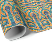 金ゴールドアイコンのモザイク包み紙 ラッピングペーパー (ロールコーナー)