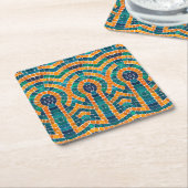 金ゴールドアイコンモザイクスクウェア紙コースター スクエアペーパーコースター (アングル)