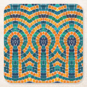 金ゴールドアイコンモザイクスクウェア紙コースター スクエアペーパーコースター (正面)