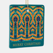 金ゴールドアイコンモザイクセラミックスクエアオーナメント+文字 セラミックオーナメント (右)