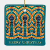 金ゴールドアイコンモザイクセラミックスクエアオーナメント+文字 セラミックオーナメント (裏面)