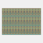 金ゴールドアイコンモザイクフラットシートラッピング紙 ラッピングペーパーシート (正面3)