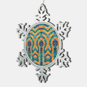 金ゴールドアイコンモザイクペーター雪片オーナメント スノーフレークピューターオーナメント (右)