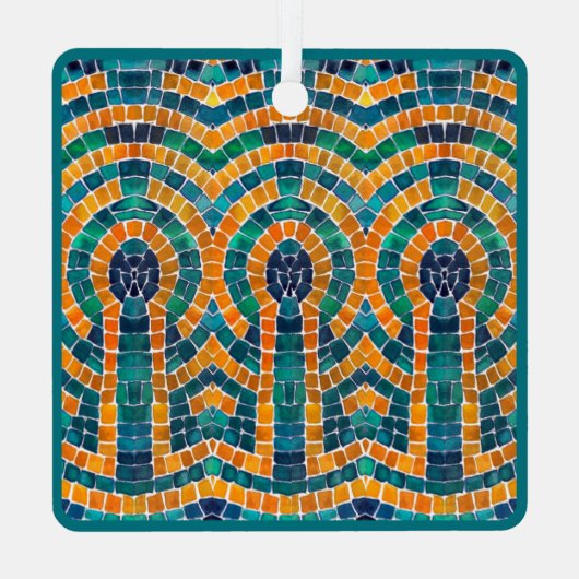 金ゴールドアイコンモザイクメタルスクエアオーナメント メタルオーナメント (裏面)