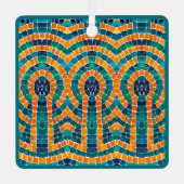 金ゴールドアイコンモザイクメタルスクエアオーナメント メタルオーナメント (正面)