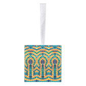 金ゴールドアイコンモザイク木製キューブオーナメント キューブオーナメント (右)