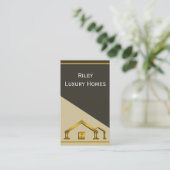 金ゴールドアイコン垂直ホーム建物と建築 名刺 (スタンド正面)