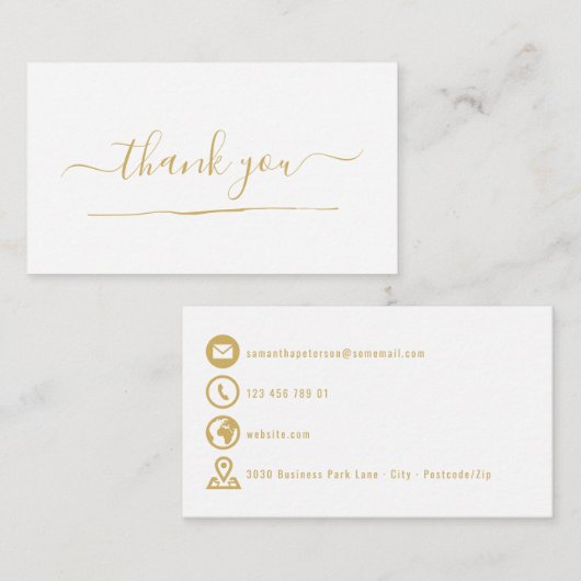 金ゴールドアイコン白感謝していいエンクロージャカード エンクロージャーカード (正面/裏面)