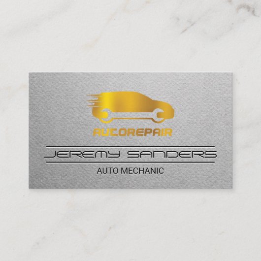 金ゴールドアイコン | 自動修復の修正ロゴ 名刺 (正面)