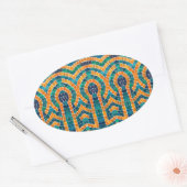 金ゴールドアイコンMOSAIC OVALスタンプ 楕円形シール (封筒)